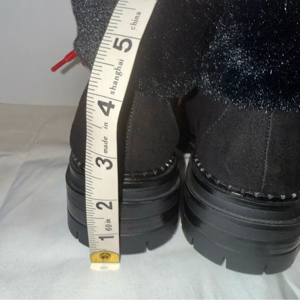 Sugar Black Red Women's Hike‎ Winter Fashion Boots Faux Fur Sz 6.5 Like New